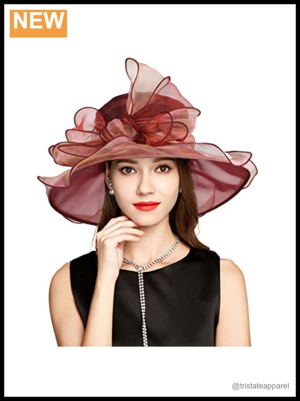 Organza Veil Feather Fascinator Wide Brim Derby Sun Hat UV Protection